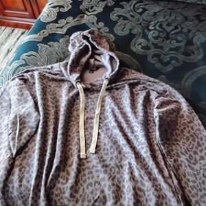 Buffalo David Bitton Brown Leopard Print Hoodie